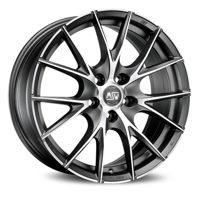 MSW 25 18x8" 5x120 ET45, Matt Titanium, Machined Spokes