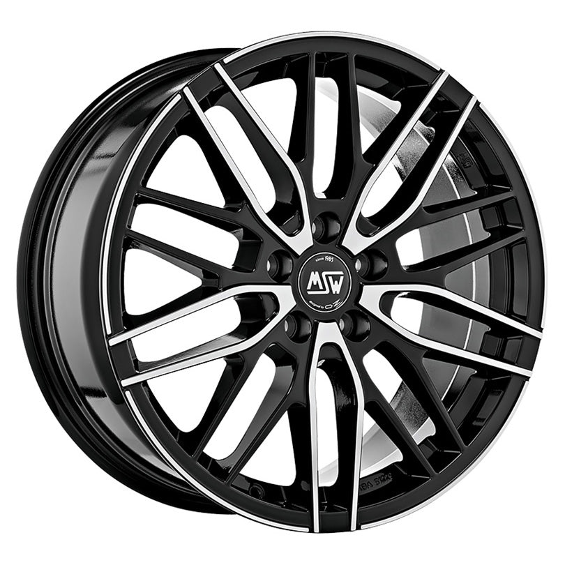 MSW 72 17x7" 5x114.3 ET45, Gloss Black, Machined Spokes