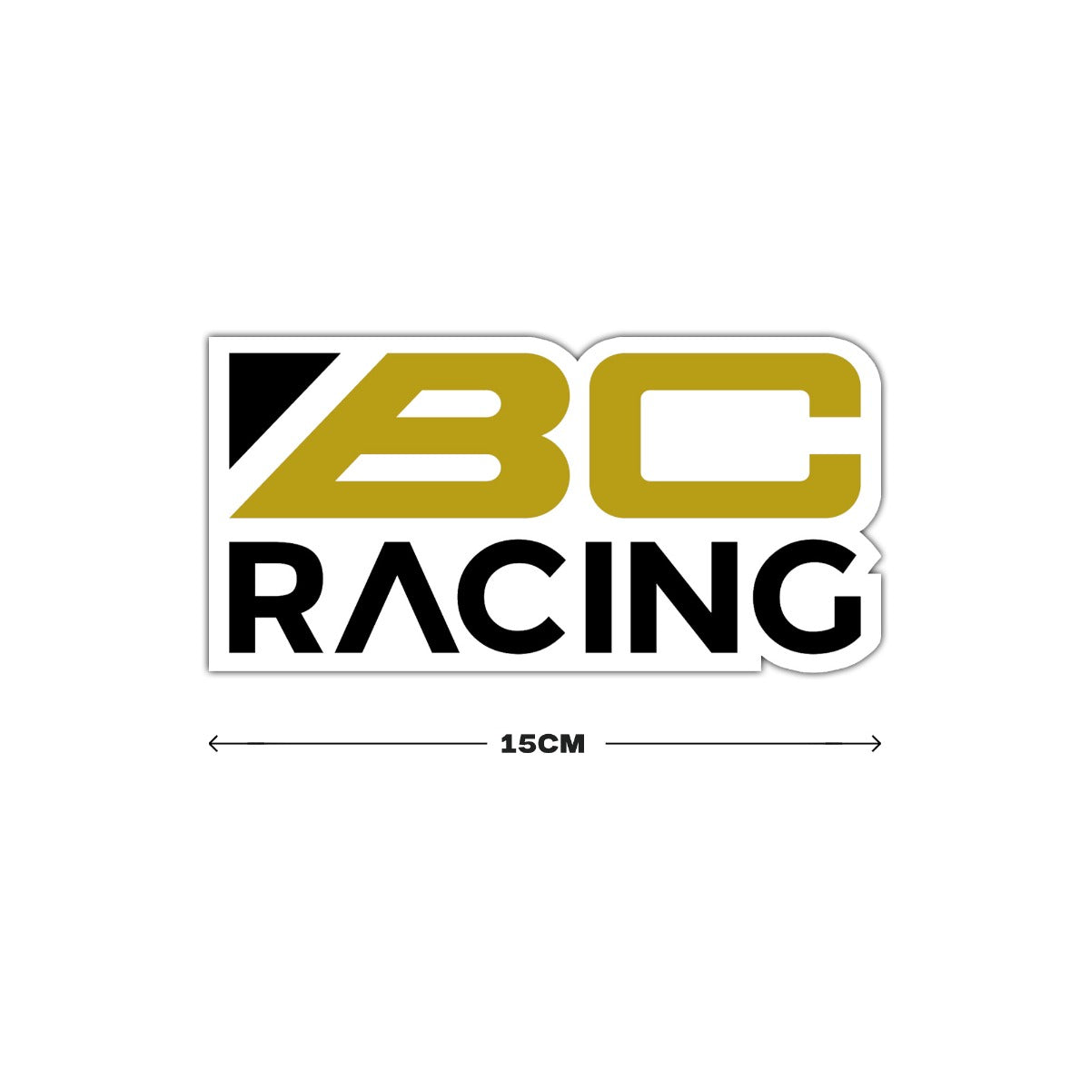 15cm Black/Gold Decal (white border)