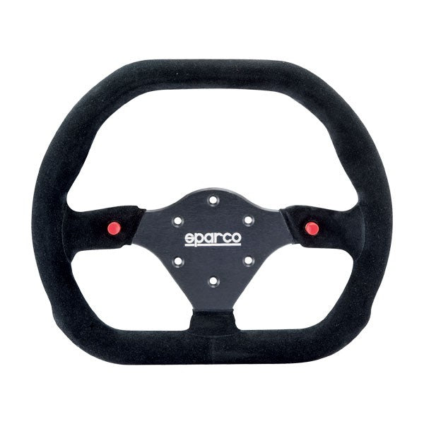 Sparco P310 Flat Steering Wheel, Black Suede, Black Spokes