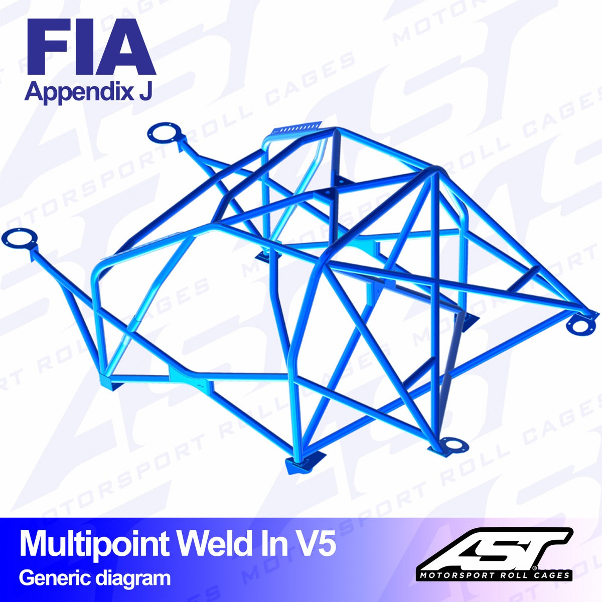 AST Rollcages V5 Weld-In 10-Point Roll Cage for Ford Fiesta MK1 - 3-Door - FIA