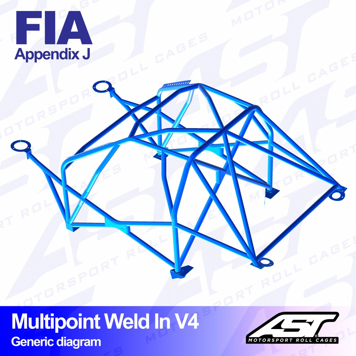 AST Rollcages V4 Weld-In 10-Point Roll Cage for Nissan GT-R - FIA
