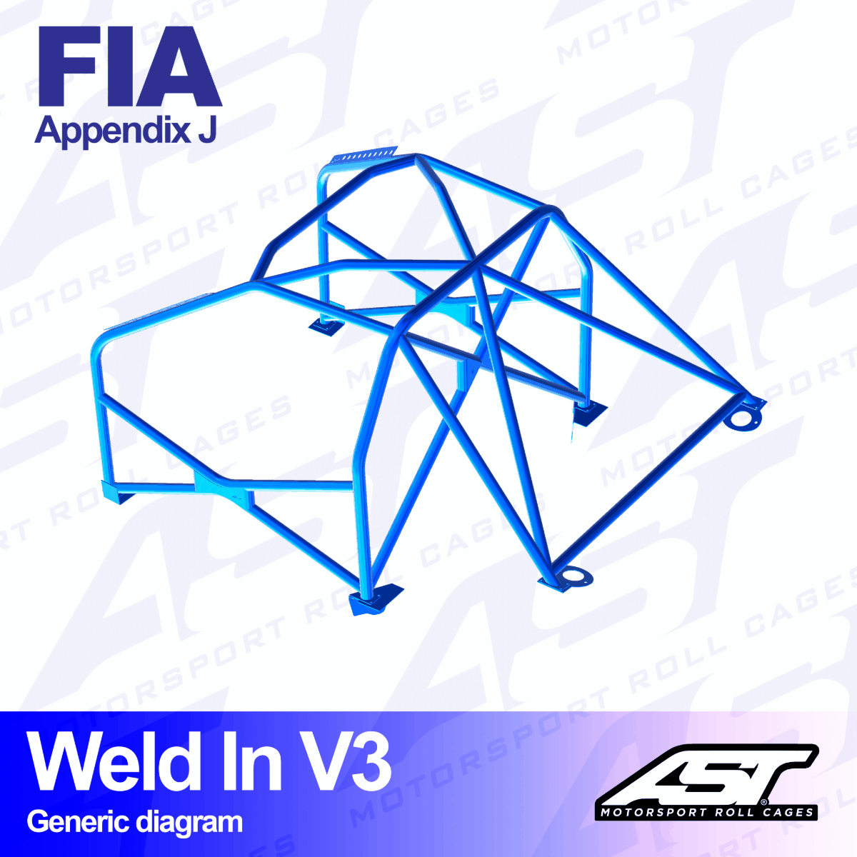 AST Rollcages V3 Weld-In 8-Point Roll Cage for Renault 11 - FIA