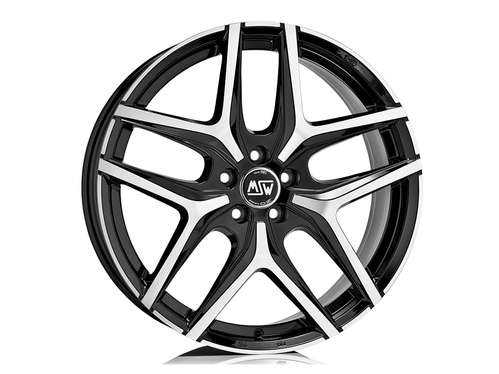 MSW 40 17x7" 5x114.3 ET45, Gloss Black, Machined Spokes