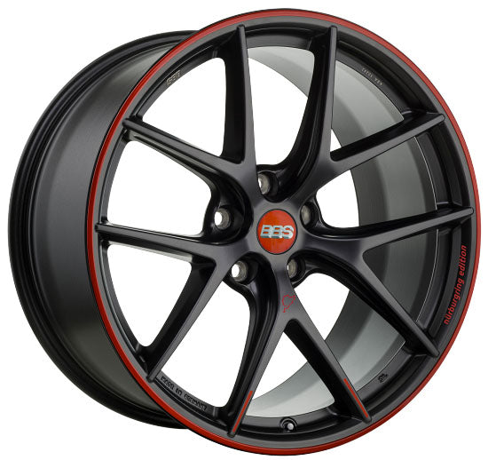 BBS CI-R 20x9.5" 5x120 ET40 Nürburgring Edition, Flat Black / Red Lip