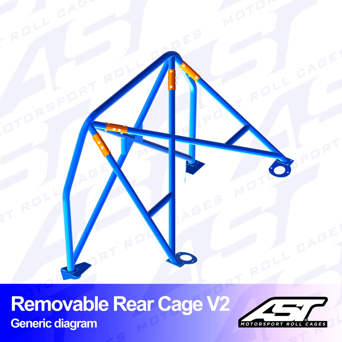 AST Rollcages V2 Removable Bolt-In Rear Roll Cage for Honda Civic FN