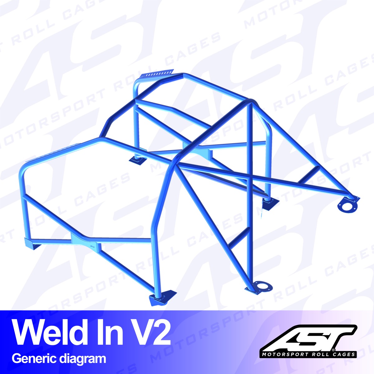 AST Rollcages V2 Weld-In 8-Point Roll Cage for Audi A4 B5 Sedan (FWD)