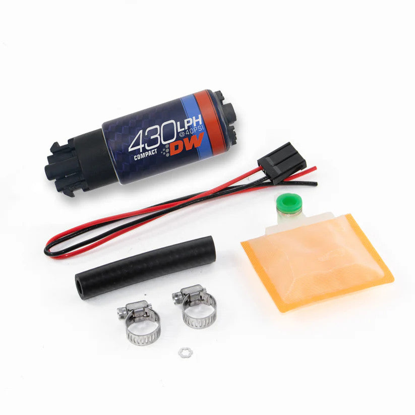 Deatschwerks DW430C 430 L/h E85 Fuel Pump, Universal Install Kit with Clips