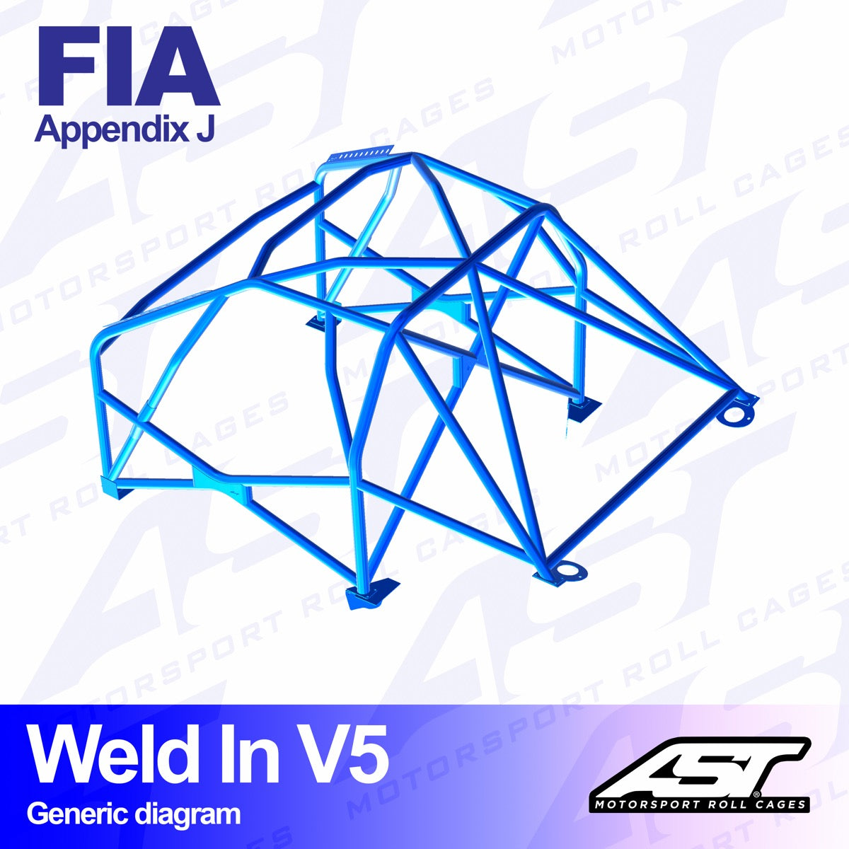 AST Rollcages V5 Weld-In 8-Point Roll Cage for Subaru Impreza GD - FIA