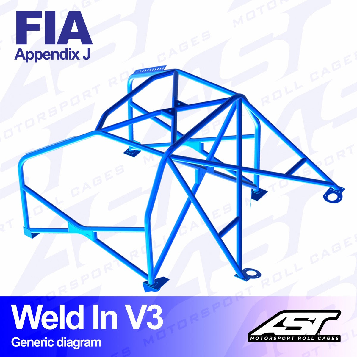 AST Rollcages V3 Weld-In 8-Point Roll Cage for VW Golf 3 5-Door - FIA