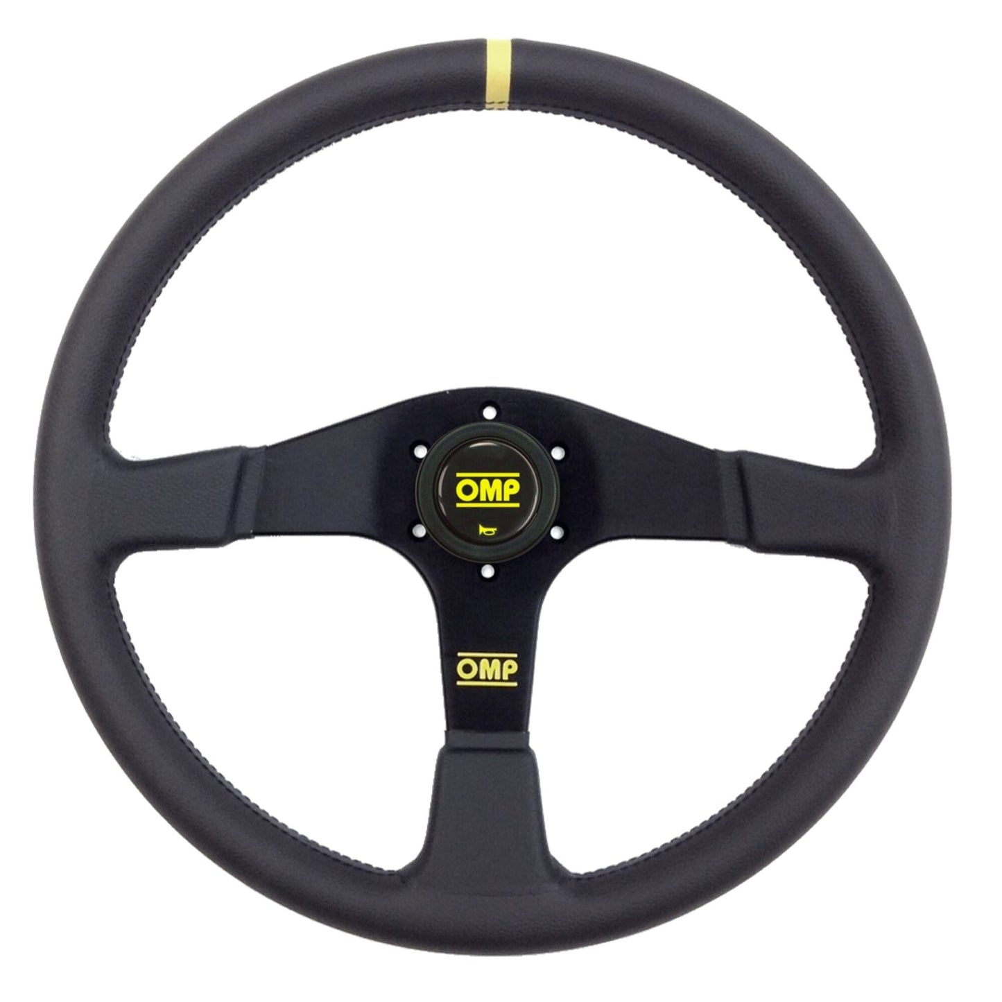 OMP Velocità 380 mm Steering Wheel (Flat), Black Leather, Black Spokes