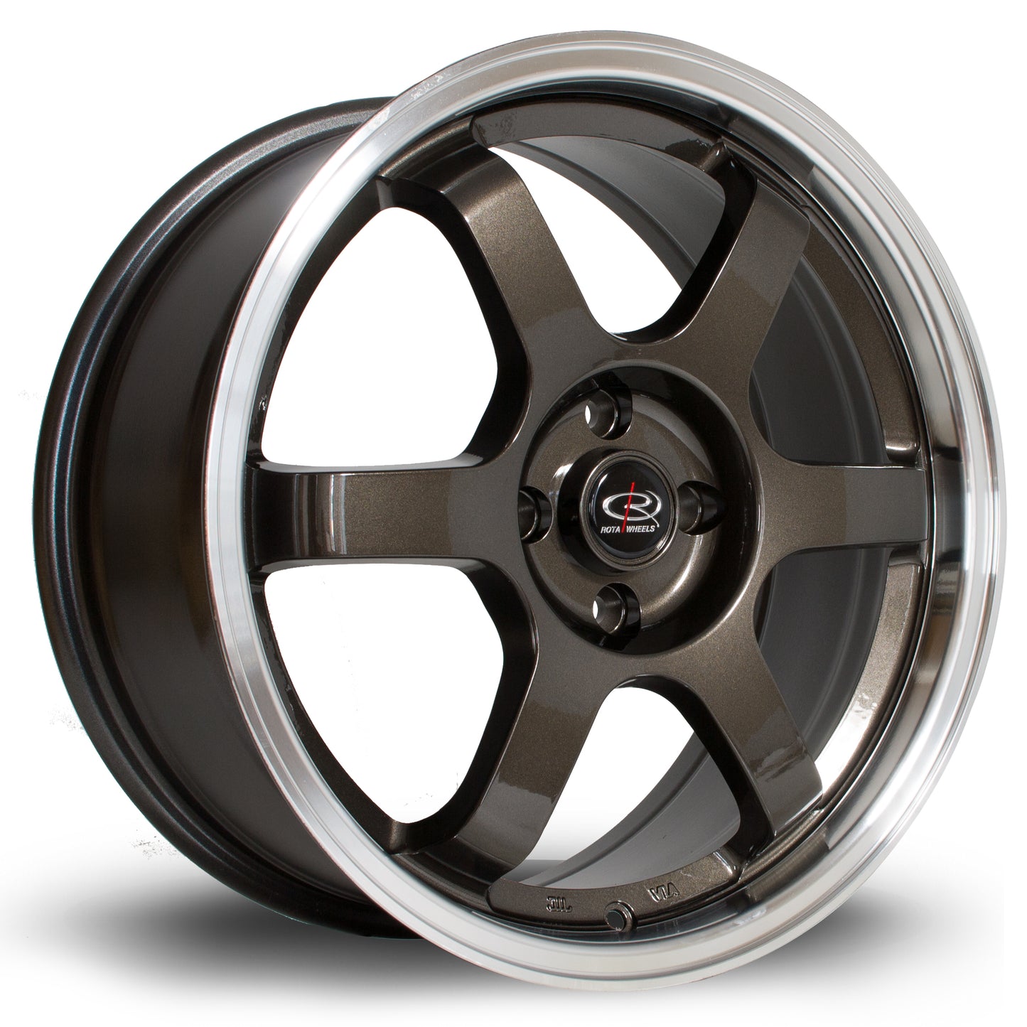 Rota Grid 17x7.5" 4x100 ET45, Gunmetal, Polished Lip