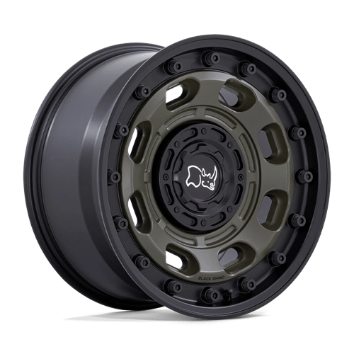 Black Rhino Atlas 17x8" 6x130 ET38, Olive Drab Green, Black Lip