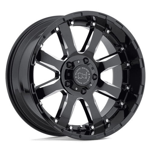 Black Rhino Sierra 22x10 6x139.7 ET-12, Gloss Black, Milled Spokes