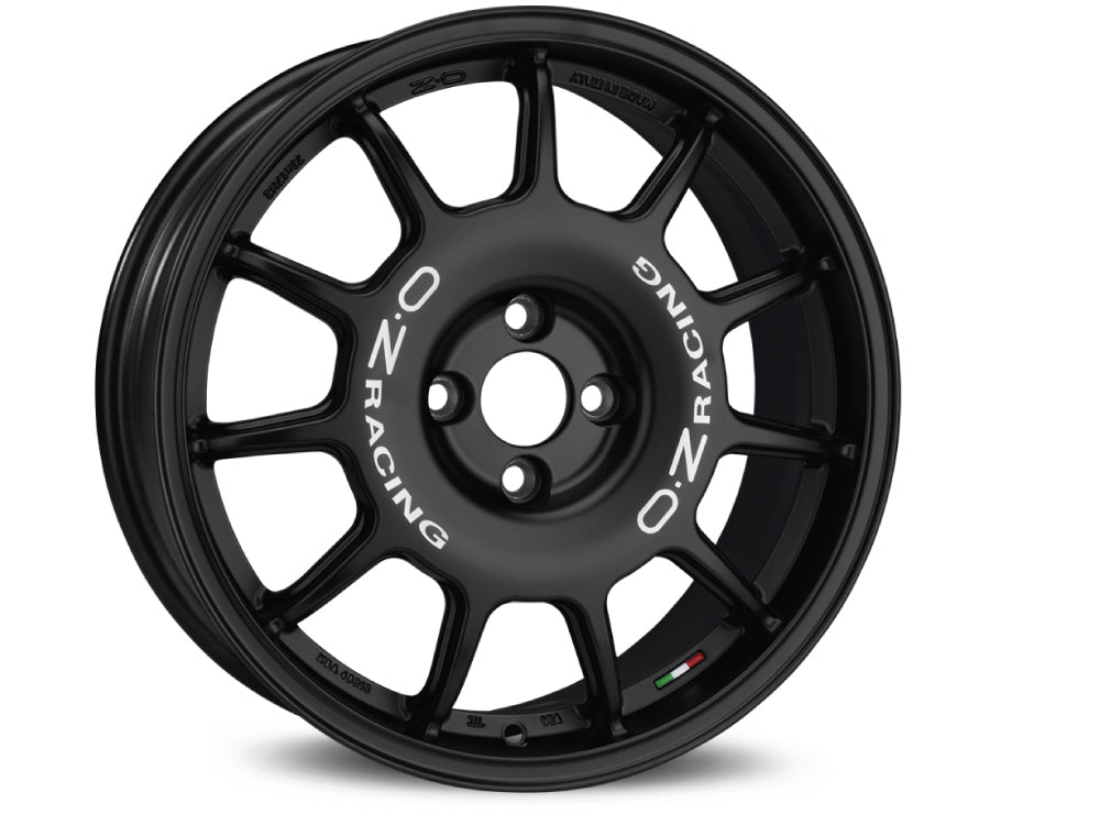 OZ Leggenda 17x7" 4x108 ET42, Flat Black, White Lettering