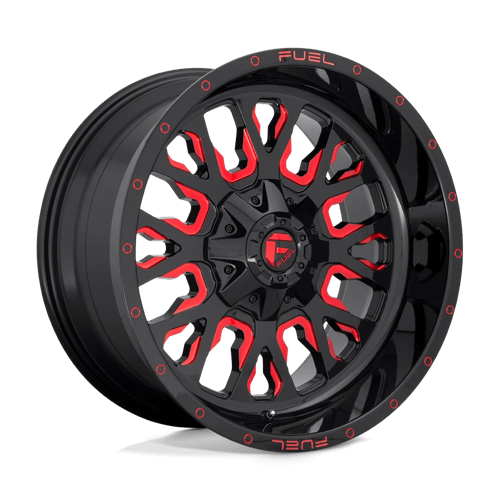 Fuel D612 Stroke 22x10 6x135/139.7 ET-19, Gloss Black & Red