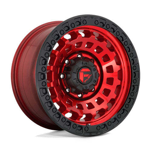 Fuel D632 Zephyr 17x9 5x127 ET-12, Candy Red, Black Ring