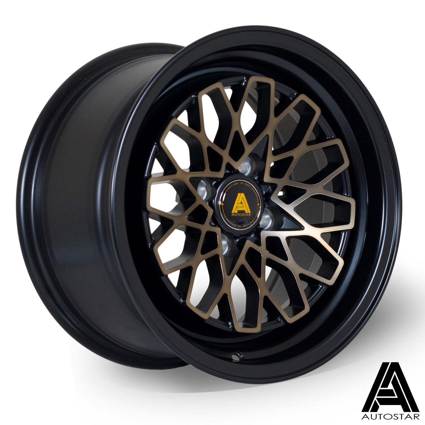 Autostar Geo 15x8" 4x100 ET25, Black & Bronze