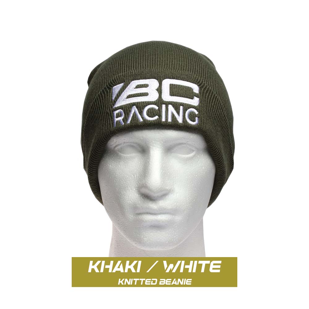 Khaki / White Knitted Beanie