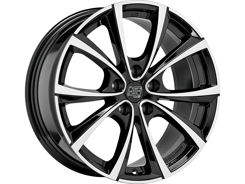 MSW 27 19x9.5" 5x114.3 ET45, Gloss Black, Machined Spokes