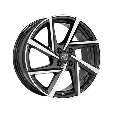 MSW 80-4 16x6.5" 4x108 ET20, Gloss Black, Machined Spokes