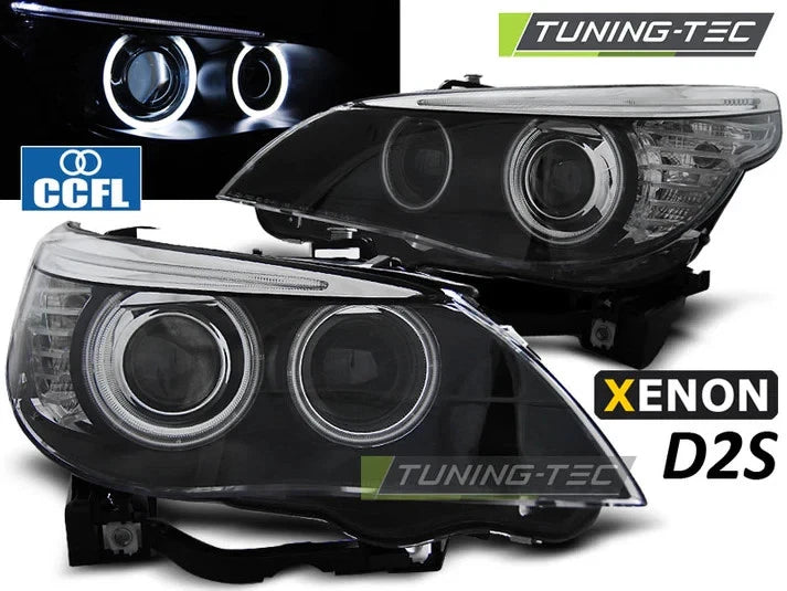 Coppia Fari xenon d2s Anteriori per BMW Serie 5 E60 E61 Angel Eyes