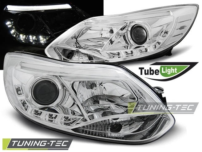 FARI FANALI LED ANTERIORI FORD FOCUS MK3 11- 10.14 TUBE LIGHTS