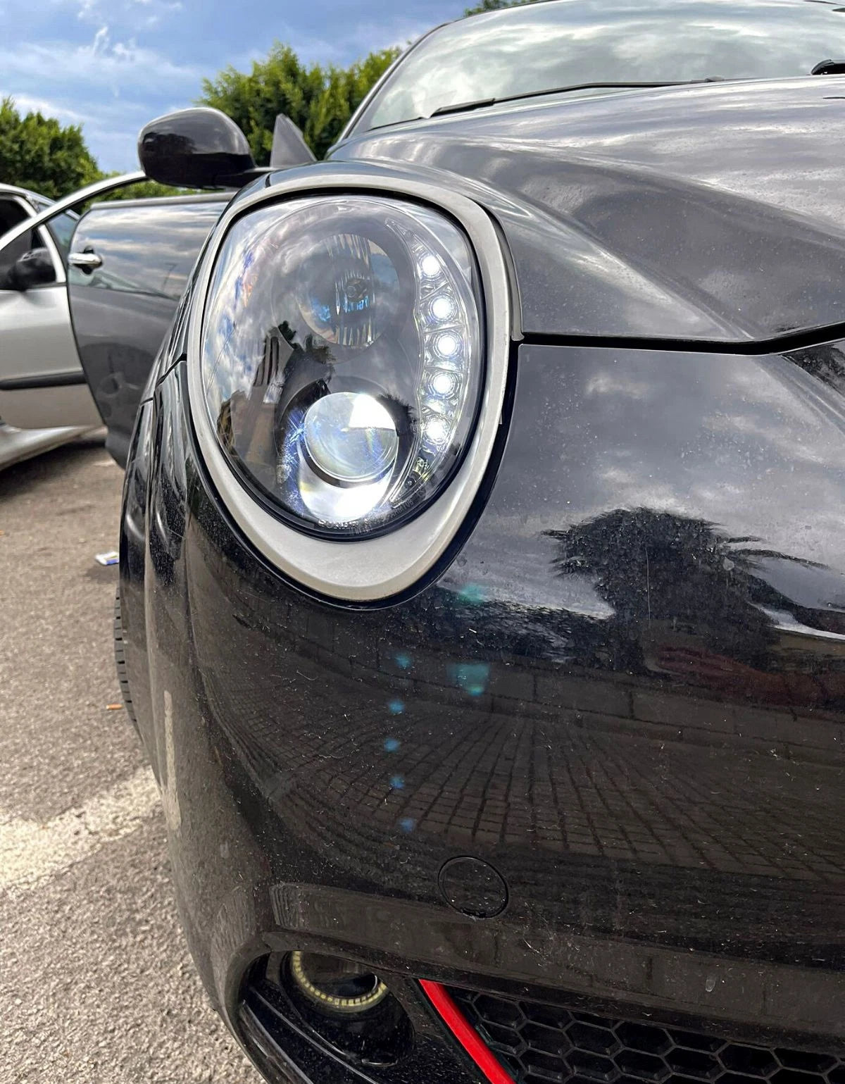 Coppia di Fari Anteriori LED DRL Inside per Alfa Romeo MITO 2008-Neri