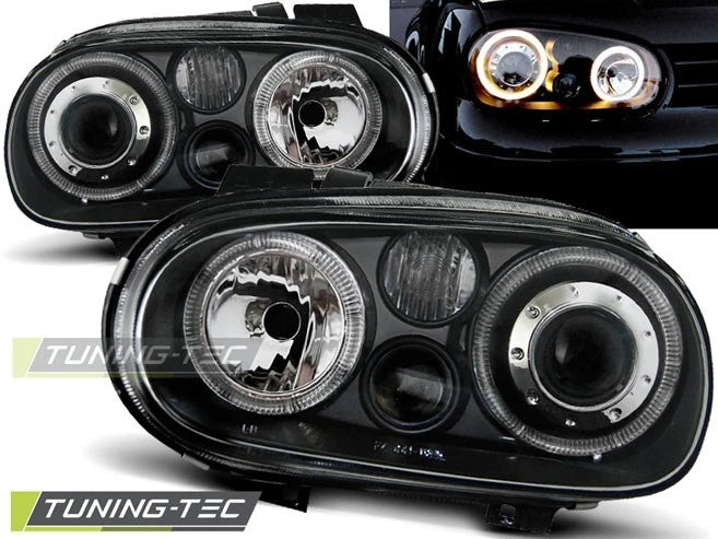 Coppia Fari Fanali ANGEL EYES Anteriori VW GOLF 4