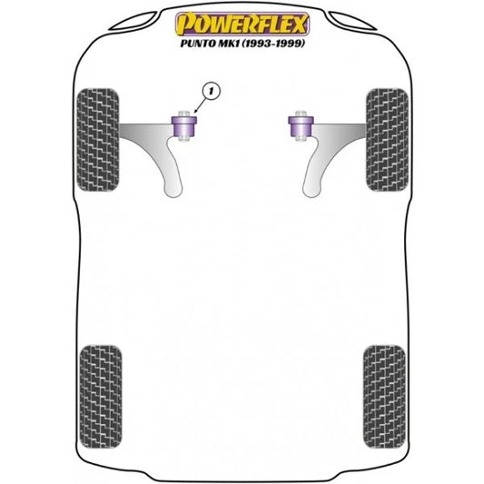 Boccola interna del braccio anteriore rinforzati Powerflex per Fiat Punto GT