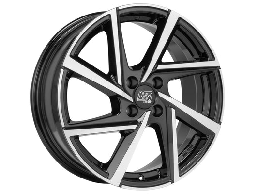 MSW 80-4 17x7" 4x108 ET20, Gloss Black, Machined Spokes