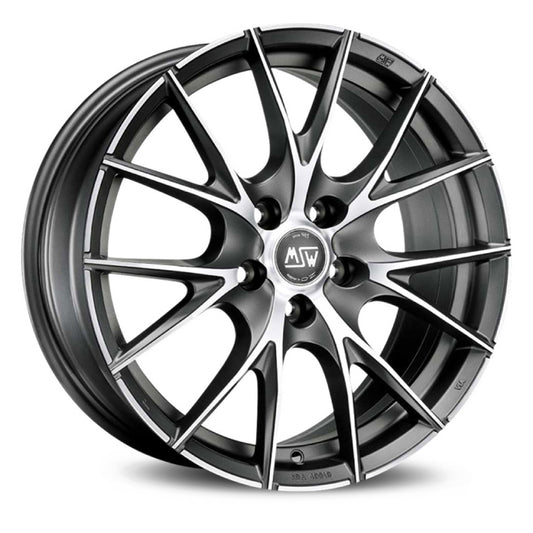 MSW 25 15x6" 5x112 ET45, Matt Titanium, Machined Spokes