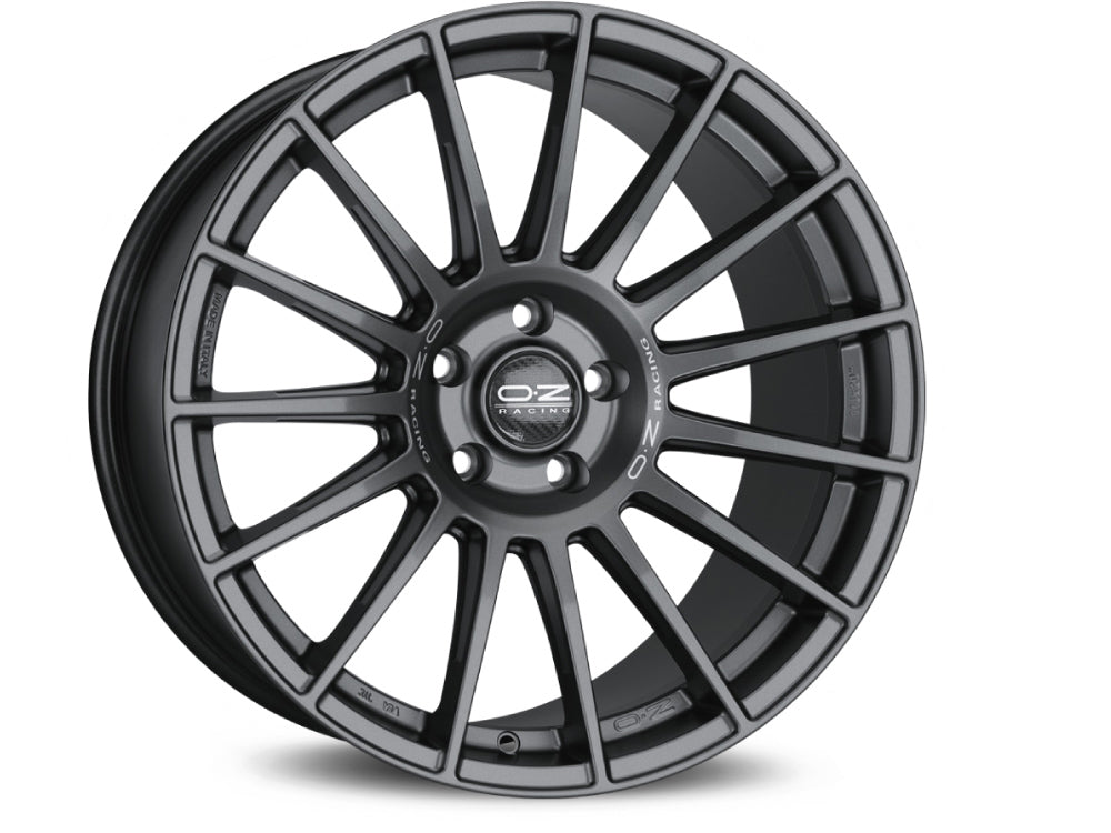 OZ Superturismo Dakar 20x8.5" 5x120 ET40, Flat Graphite, Silver Lettering