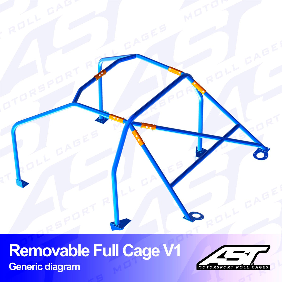 AST Rollcages V1 Removable Bolt-In 6-Point Roll Cage for Ford Sierra MK1, 2 & 3 - 4-Door Sedan (RWD & AWD)