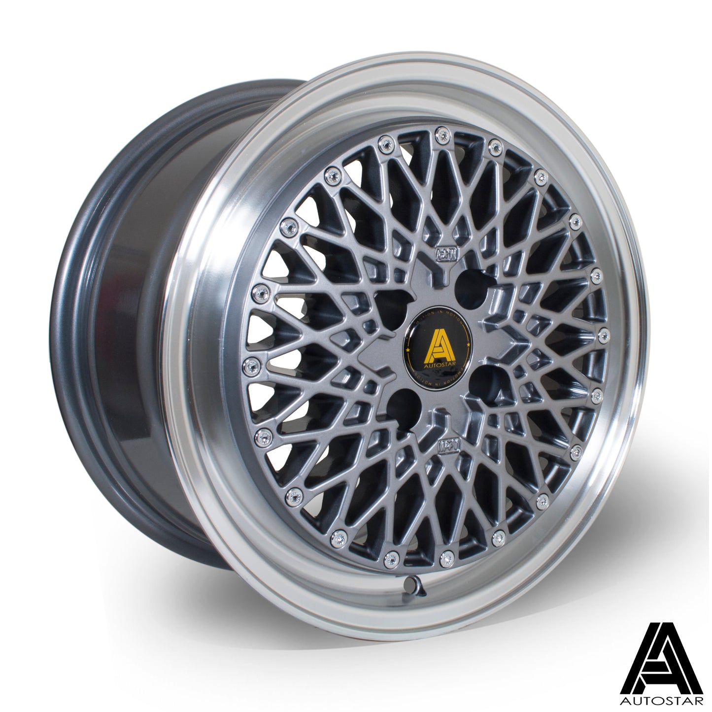 Autostar Minus 15x7.5" 4x100 ET25, Gunmetal, Polished Lip