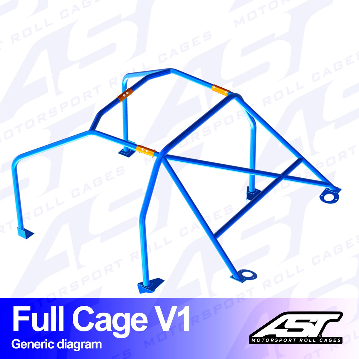 AST Rollcages V1 Bolt-In 6-Point Roll Cage for Audi S3 8L - 3-Door, Quattro
