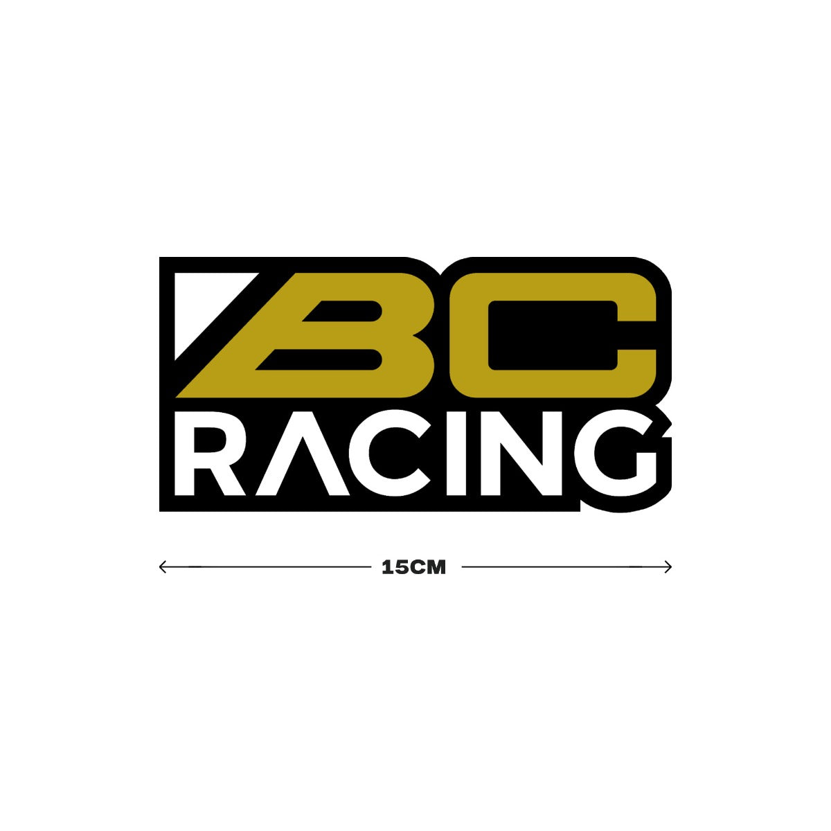 15cm Black/Gold Decal (black border)