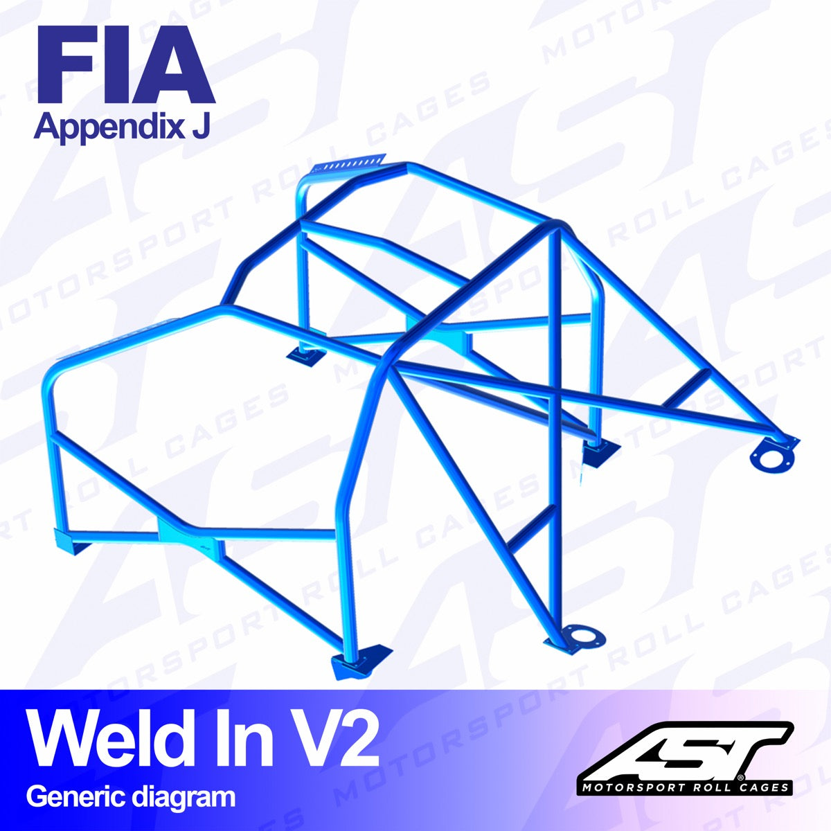 AST Rollcages V2 Weld-In 8-Point Roll Cage for Audi S4 B5 Sedan (Quattro) - FIA