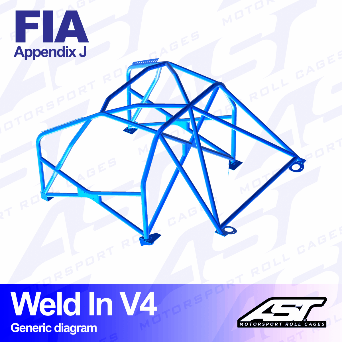 AST Rollcages V4 Weld-In 8-Point Roll Cage for Subaru Impreza GRB - FIA