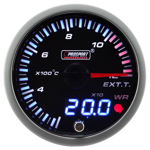 ProSport JDM "Dual Display" Exhaust Temperature Gauge (60 mm, EGT 1200Â°C)