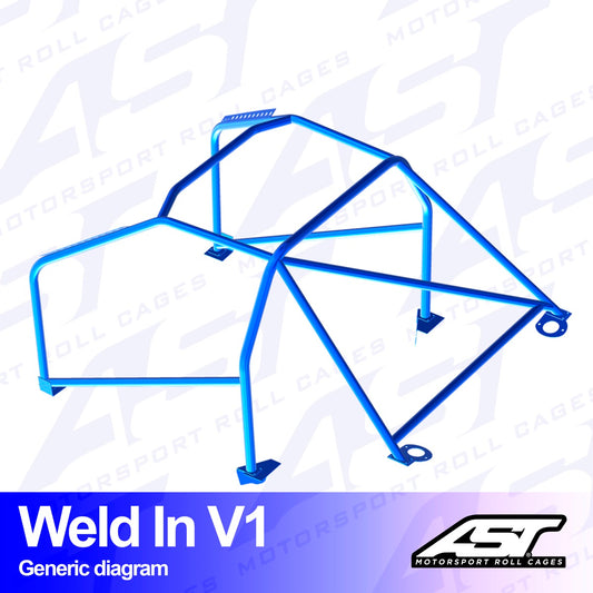 AST Rollcages V1 Weld-In 8-Point Roll Cage for Audi S3 8P - 3-Door, Quattro