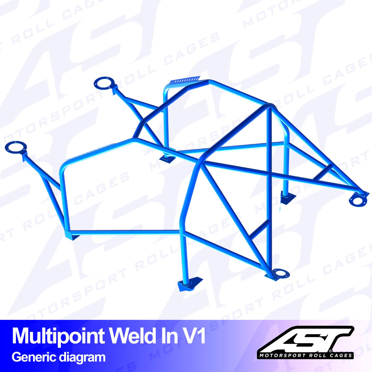 AST Rollcages V1 Weld-In 10-Point Roll Cage for Audi S3 8P - 3-Door, Quattro