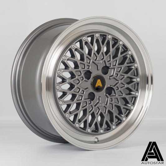 Autostar Minus 16x7.5" 4x100 ET35, Gunmetal, Polished Lip