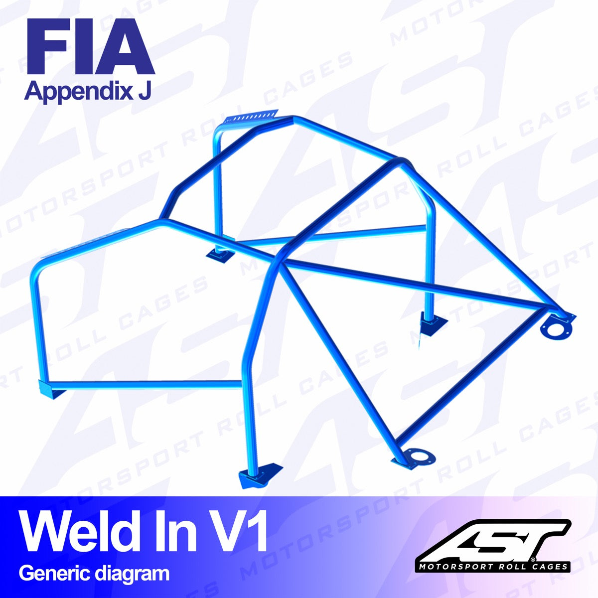 AST Rollcages V1 Weld-In 8-Point Roll Cage for Honda Civic EG / EH 4-Door Ferio - FIA