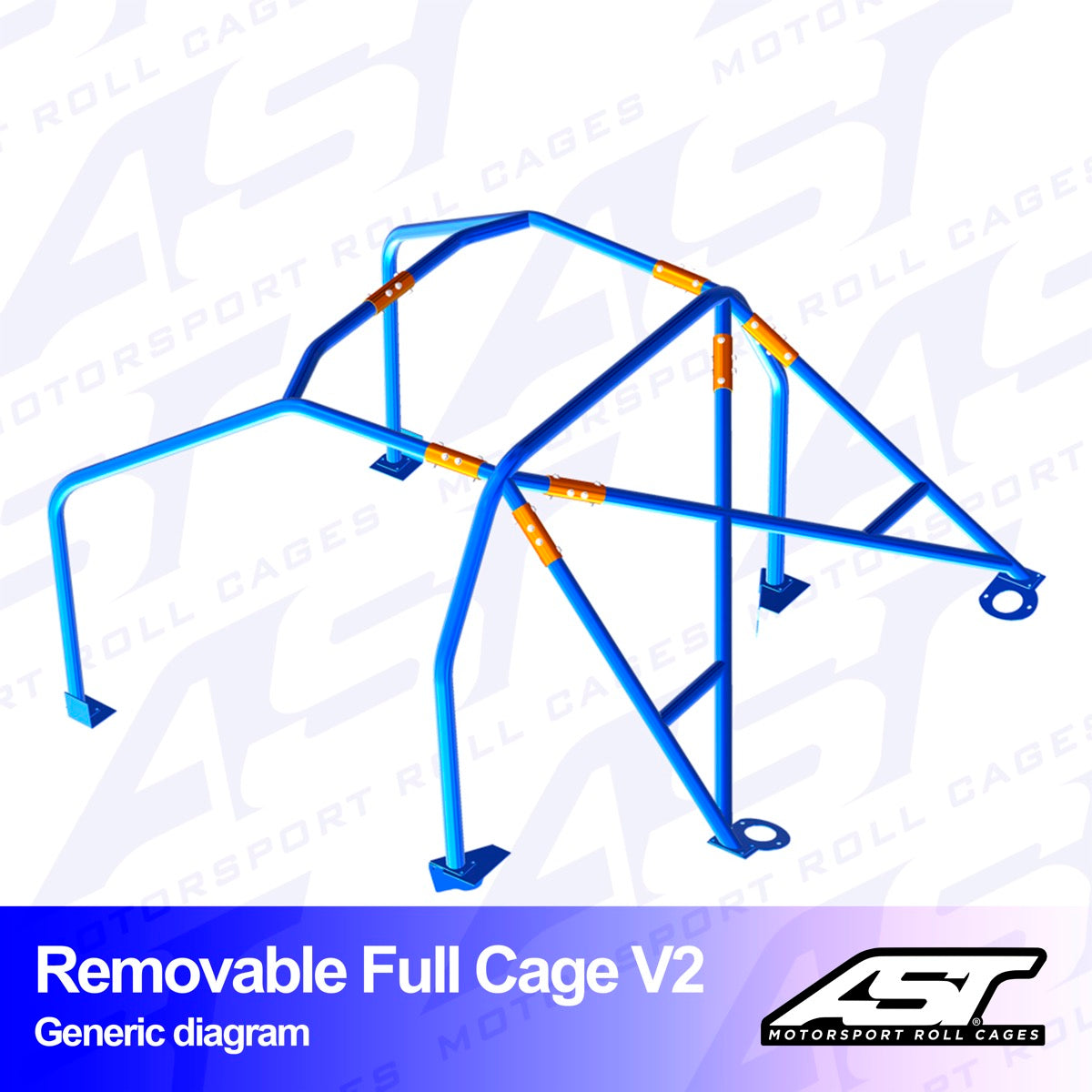 AST Rollcages V2 Removable Bolt-In 6-Point Roll Cage for Toyota Supra MK3 (A70)
