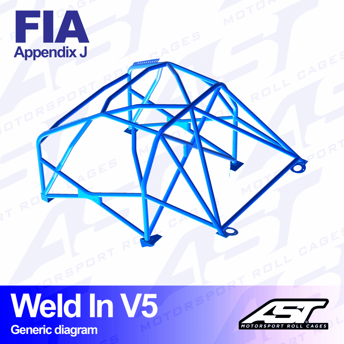 AST Rollcages V5 Weld-In 8-Point Roll Cage for Subaru Impreza GRB - FIA