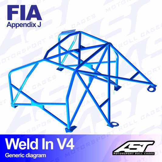 AST Rollcages V4 Weld-In 8-Point Roll Cage for Honda Civic EK 3-Door - FIA