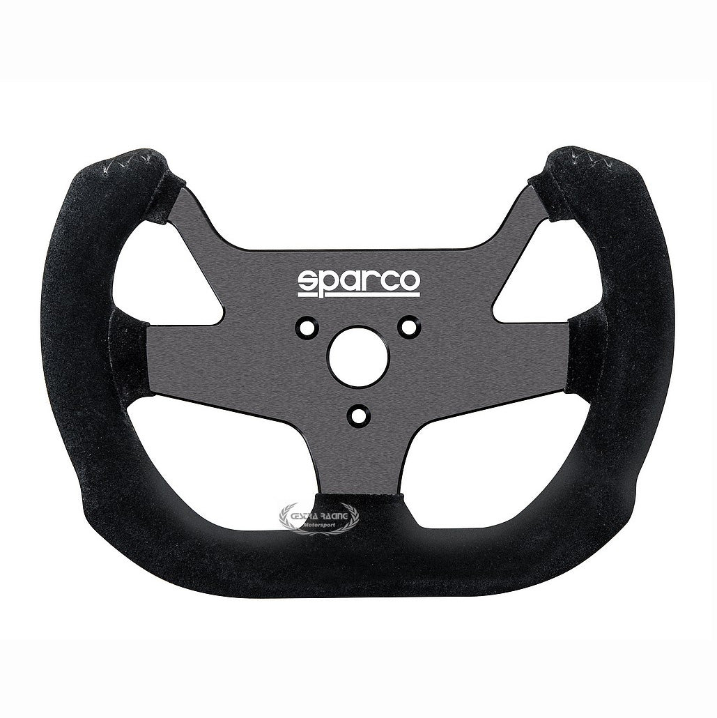 Sparco F-10 A Flat Steering Wheel, Black Suede, Black Spokes