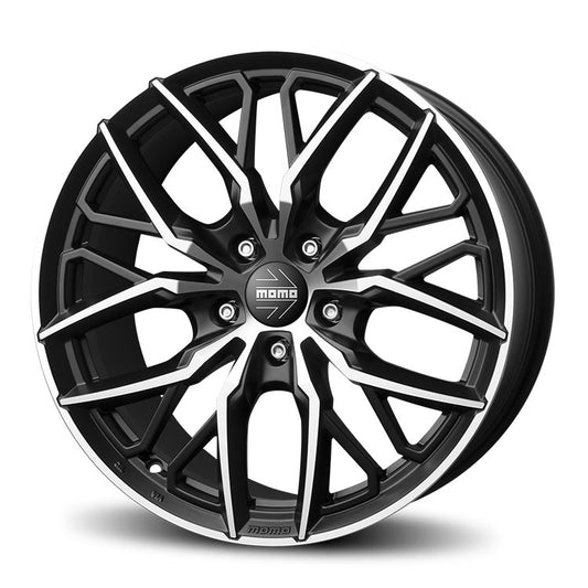 Momo Spider 19x8.5" 5x114.3 ET40, Flat Black, Machined Spokes