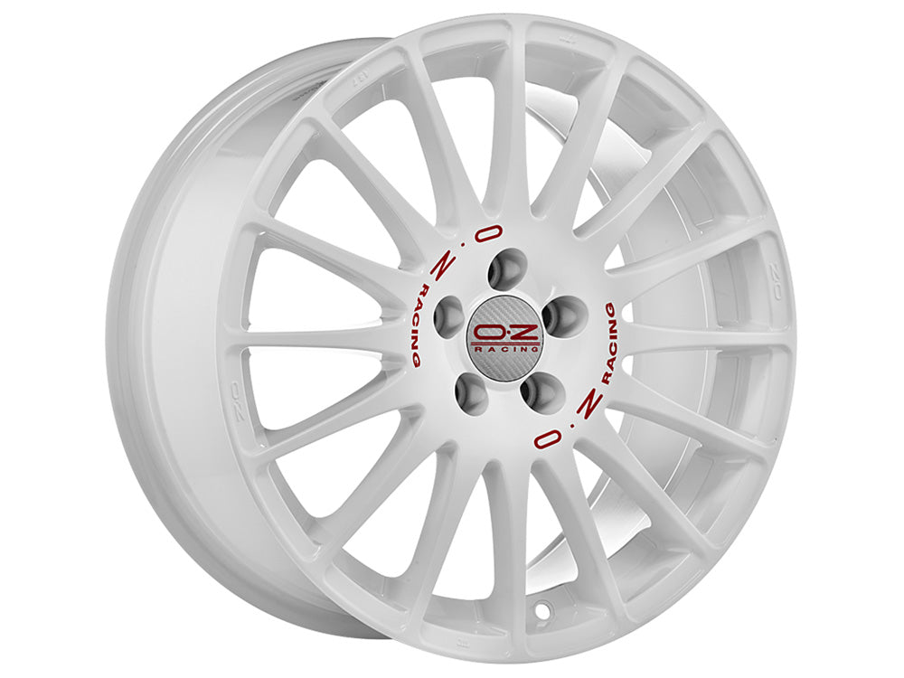 OZ Superturismo WRC 15x6.5" 4x100 ET37, White, Red Lettering